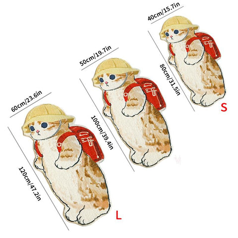 Funny Cat Mat Bedside Soft Cartoon Floor Mat-HA00492-Veeddydropshipping