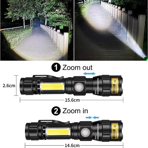 UV Light &amp; Strong Light Flashlight USB Rechargeable Camping Lantern-TI00755-Veeddydropshipping