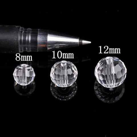 Facets Cut Disco Ball  Crystal Glass Loose Spacer Beads-JW01483-Veeddydropshipping