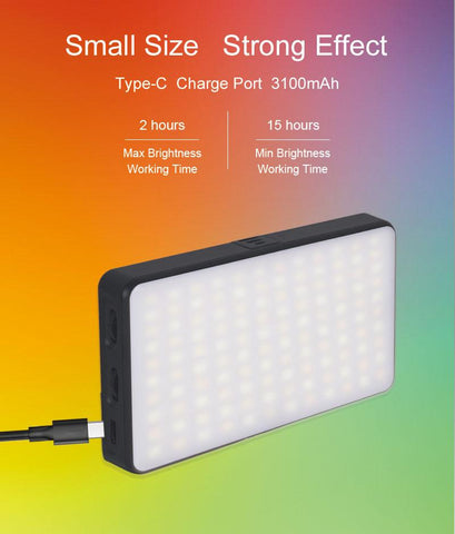 W140 LED RGB Video Light 0-360° Full Color 2500 to 9000K 8W 3100mAh Photography -CE00327-Veeddydropshipping