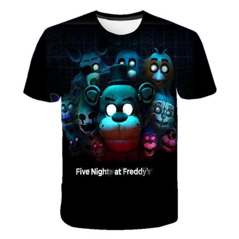 Five Night Freddy 3D Print Kid&#39;s T-shirts Horror Game Print Casual-TB01154-Veeddydropshipping