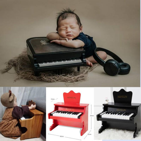Shining Newborn Photography Props Children&#39;s Piano Toy Wooden-TB00765-Veeddydropshipping
