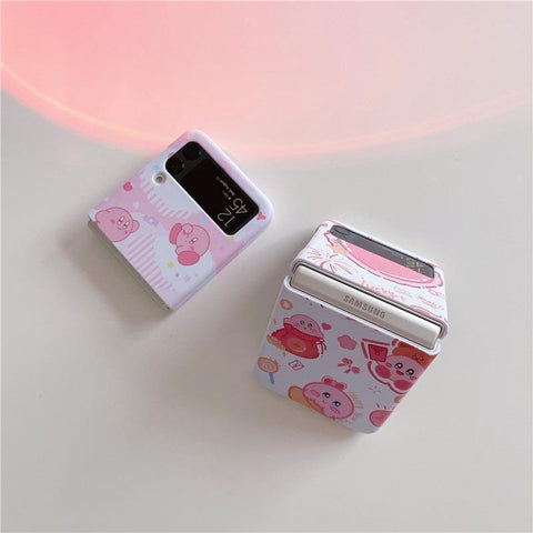 Kirby Kawaii Samsung Galaxy Z Flip3 Mobile Phone Case Folding Screen-PA00228-Veeddydropshipping
