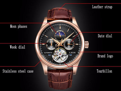 Watches Automatic Mechanical Watch Tourbillon Sport Clock -JW00605-Veeddydropshipping