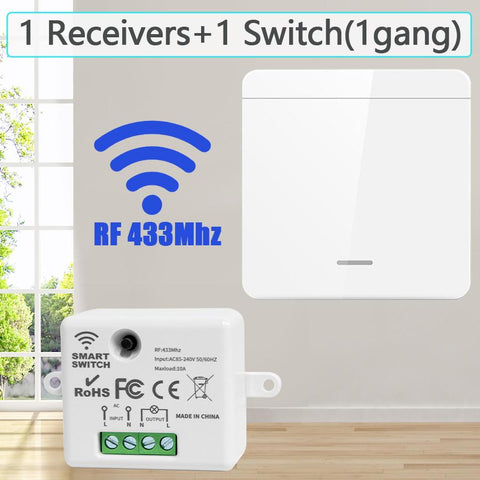 1/2/3 Gang Wireless Wall Switch RF 433Mhz Interruptor Light Switch Remote-TI01143-Veeddydropshipping