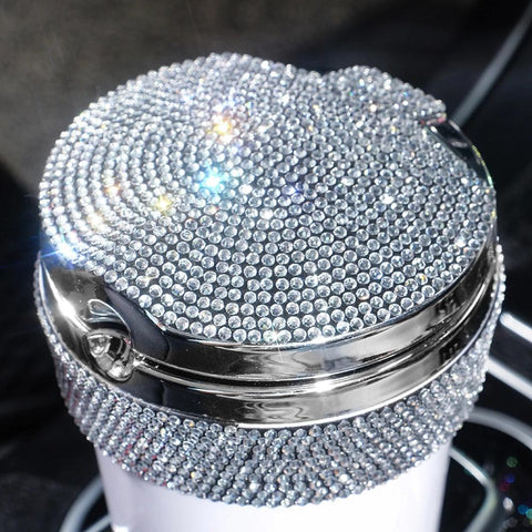 LED Car Ashtray With Light Diamond Cigar Cigarette Ashtray Smoke-AM00052-Veeddydropshipping