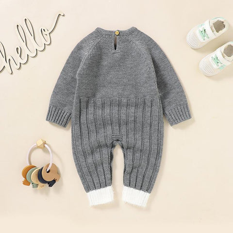 Baby Romper Knit Cute Cartoon Bear Newborn Girl Boy Jumpsuit Outfit-TB00298-Veeddydropshipping