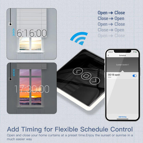 1pcs Curtain Smart Switch Tuya Smart Wireless WiFi RF Smart Curtain Touch-TI01064-Veeddydropshipping