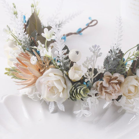 Flower Crowns Wedding Hair Accessories  Hairwear-JW00446-Veeddydropshipping
