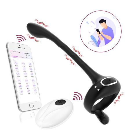 Cock Vibrator Male Prostate Massager Testicle Penis Ring Anal Butt Plug -BH01219-Veeddydropshipping