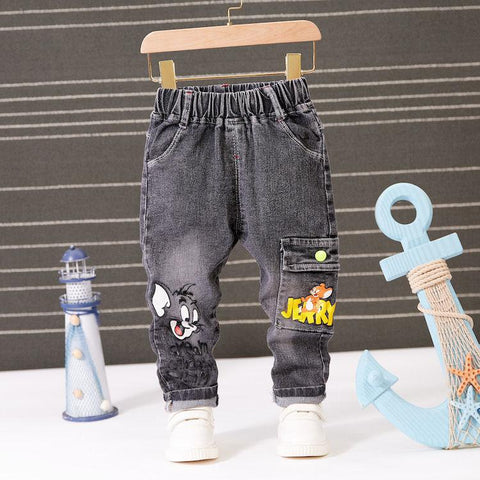 2023 Spring Fashion Boys Jeans Baby casual Pants Cartoon letters Kids-TB01259-Veeddydropshipping