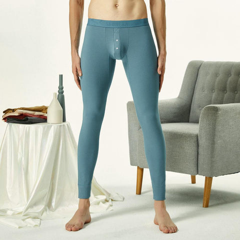 winter Men&#39;s sexy cotton Long johns Low Rise Thermal-MF01540-Veeddydropshipping