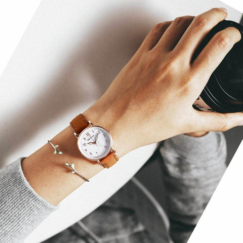 Watch Simple  Dial Quartz Clock Watch Wrist For Girls-JW00931-Veeddydropshipping
