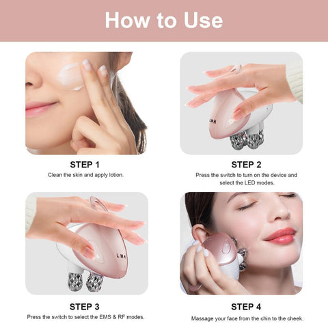 Facial Massager EMS with 4D Massage Face Cream-BH00367-Veeddydropshipping