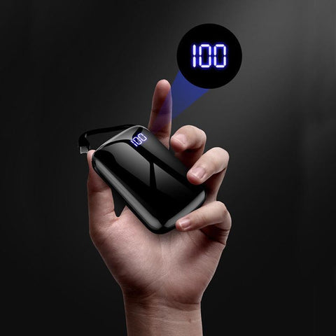 80000mAh Mini Mobile Power Bank Built-in Charging Cable One-way Charger Pocket-sized-PA00487-Veeddydropshipping