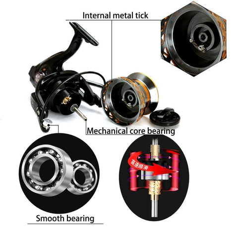 Fishing reel 12000 10000 9000 Metail line cup 30KG Max Drag Long Shot Saltwater -OS00472-Veeddydropshipping