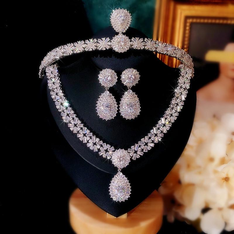 Jewelry Sets For Women S925 Sterling Drop Earrings Necklaces -JW00386-Veeddydropshipping