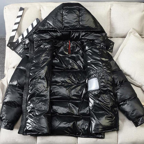 Coat Hood Blue Duck Down Brand Detachable Hat Parka-MF01265-Veeddydropshipping