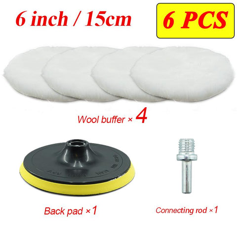 5/6PCS 3/4/5/6/7 inch Polishing Kit Polishing Pad Car Waxing Sponge-AM00403-Veeddydropshipping