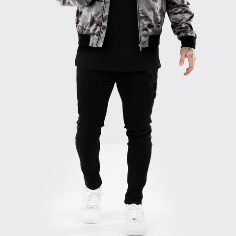 men Pants Pencil Streetwear Biker Side Striped-Veeddydropshipping