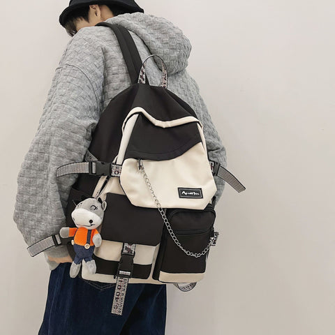 school college student schoolbag male street trend large-BS00341-Veeddydropshipping