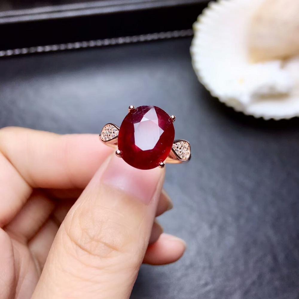 Pigeon Blood Ruby Gemstone Fashion Ring 925 Sterling Silver-JW00103-Veeddydropshipping