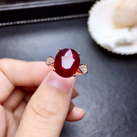 Pigeon Blood Ruby Gemstone Fashion Ring 925 Sterling Silver-JW00103-Veeddydropshipping