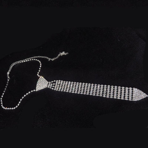 Fashion Diamond Tie Rhinestone Collar Tie-WF01336-Veeddydropshipping