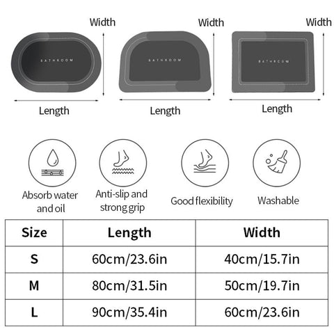 Bathroom Mat Super Absorbent Rug Bath-HA00514-Veeddydropshipping