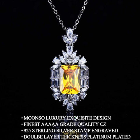 Luxury Yellow Color Rectangle Jewelry Sets -JW00297-Veeddydropshipping