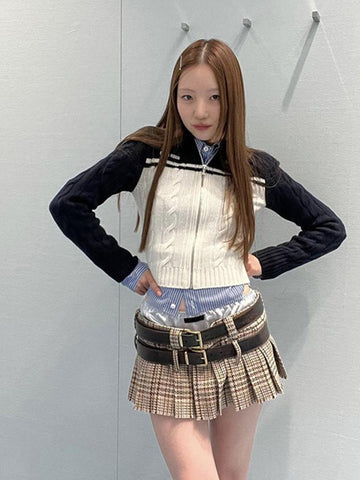 Women Streetwear Pleated Skirt Korean Fashion-WF00373-Veeddydropshipping