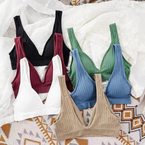 Women Underwear Sleeveless Deep V Sexy Bra-WF00912-Veeddydropshipping