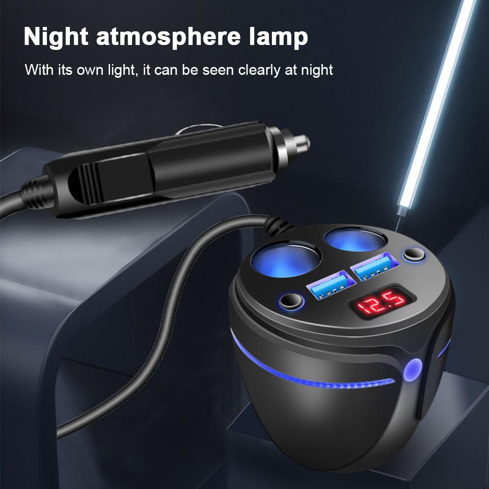 Multifunctional USB Car Charger Cup Holder   with Voltage Display-Veeddydropshipping