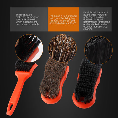 SPTA 3Pcs Car Detailing Brush Kit Car Interior Brush Auto Tire Rim-AM00497-Veeddydropshipping