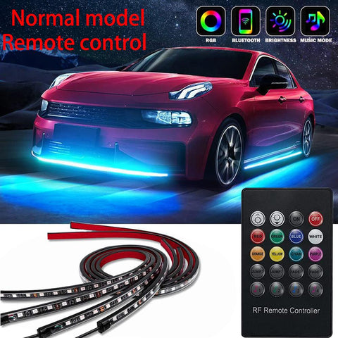 4IN1 Neon LED Strip Car Bottom Underglow Light APP 12V RGB Flexible-AM00082-Veeddydropshipping