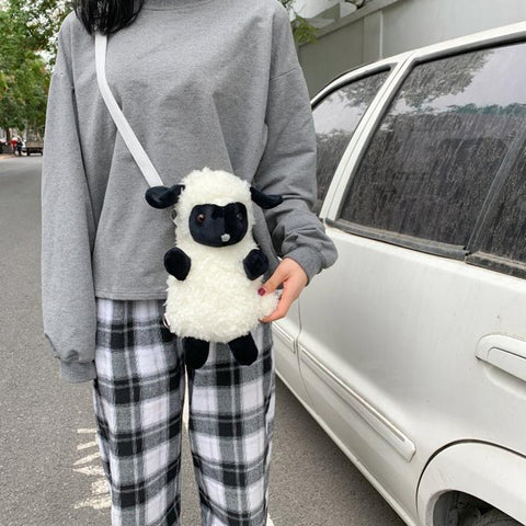 Stuffed Animal Crossbody Bags Women Fashion Winter Soft Purse-BS00165-Veeddydropshipping