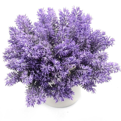 Mini Plastic Artificial Lavender Fake Flower Bouquet-HA00757-Veeddydropshipping