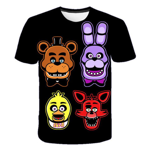 Five Night Freddy 3D Print Kid&#39;s T-shirts Horror Game Print Casual-TB01154-Veeddydropshipping