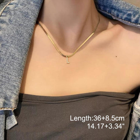 Women Tiny Letter A-Z Initial Necklaces Stainless Steel Jewelry-JW01177-Veeddydropshipping