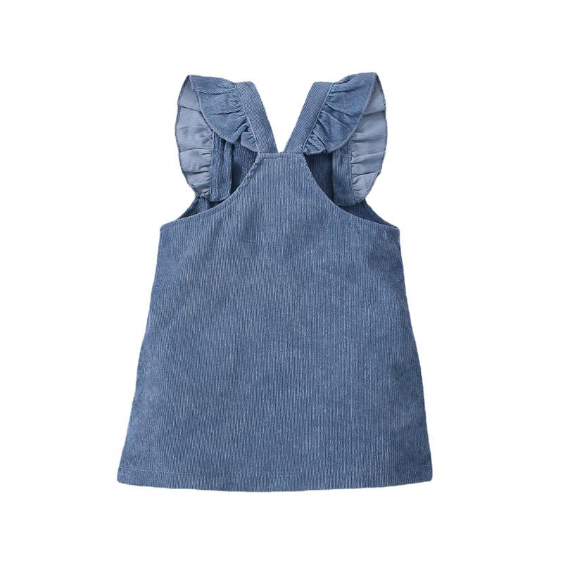 Infant Girls Spring Outfits Corduroy Square Neck-Veeddydropshipping