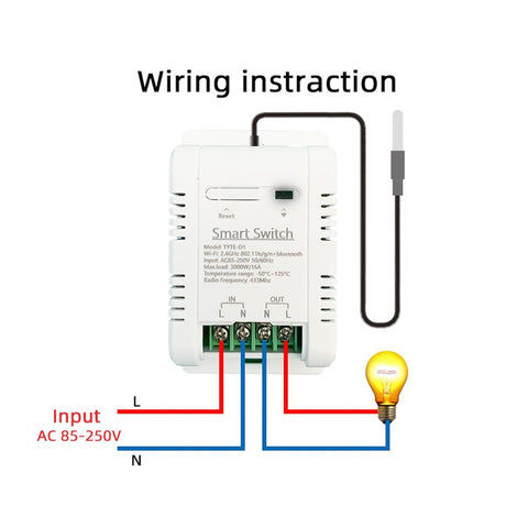 Tuya Smart Switch WiFi Switch Wireless Control Temperature Monitoring-TI01009-Veeddydropshipping