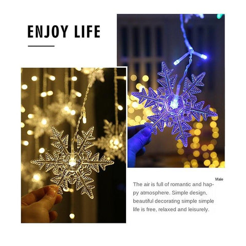LED Curtain Snowflake String Lights Indoor&amp;Outdoor Wave Lighting-TI00912-Veeddydropshipping