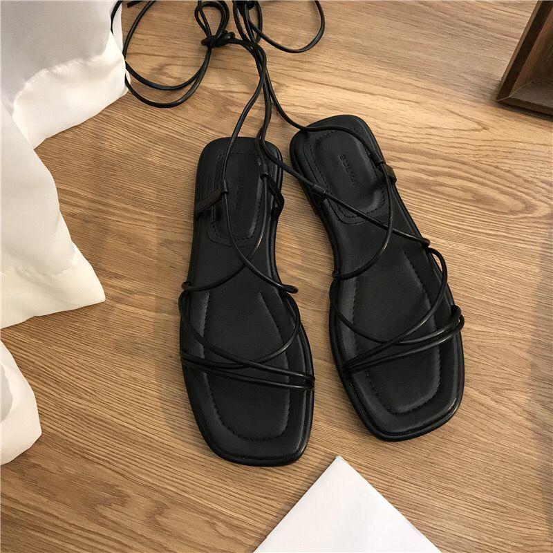 Sexy Flat Casual Cross-Tie Open Toe Fairy Style Narrow-BS00894-Veeddydropshipping