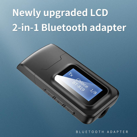 USB Bluetooth Receiver Transmitter LCD 3.5MM AUX Audio Bluetooth 5.0 Adapter -CE01270-Veeddydropshipping