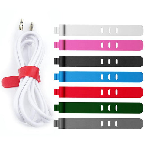 5pcs Silicone Data Cable Organizer Cellphone Charger Cable Power Cord Management for Laptop-PA00870-Veeddydropshipping