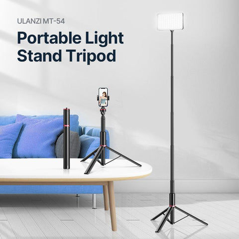 MT-54 Metal Portable Light Stand with Phone Holder Mount Tripod Monopod -CE00335-Veeddydropshipping