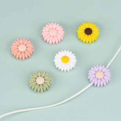 Sunflower Mini Silicone Beads DIY Pacifier Chain Baby  -JW01535-Veeddydropshipping