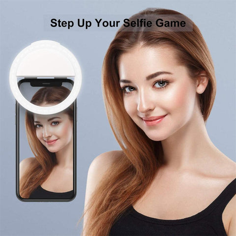 USB Charge Led Selfie Ring Light Mobile Phone Lens Selfie Lamp Ring for iPhone 14 13 Pro Max-PA00829-Veeddydropshipping