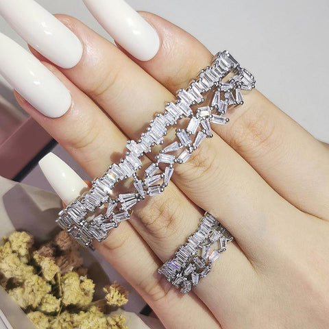 Luxury silver color bride African Dubai Jewelry Set -JW01353-Veeddydropshipping
