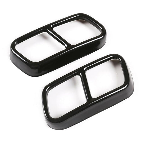 Yubao Silver/Glossy Black Car Exhaust Muffler Pipe Cover Trims Stainless-AM00087-Veeddydropshipping